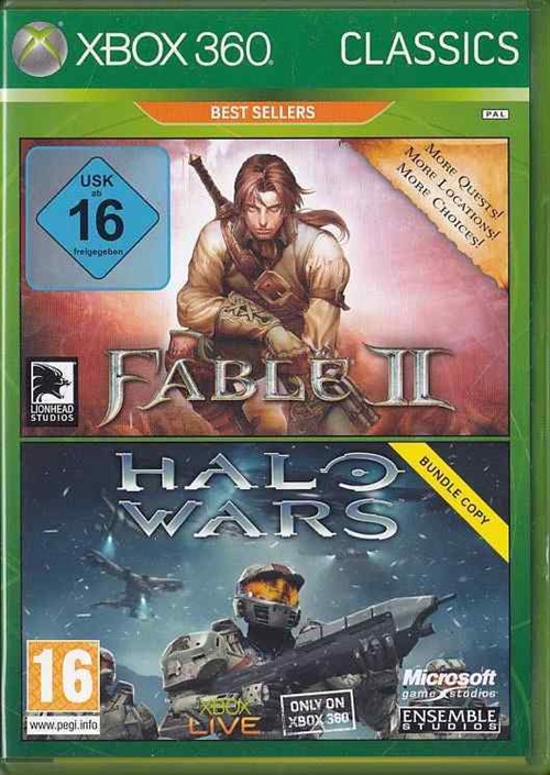  Fable 2 - Halo Wars Bundle Copy - Classics - XBOX 360 (B Grade) (Genbrug)